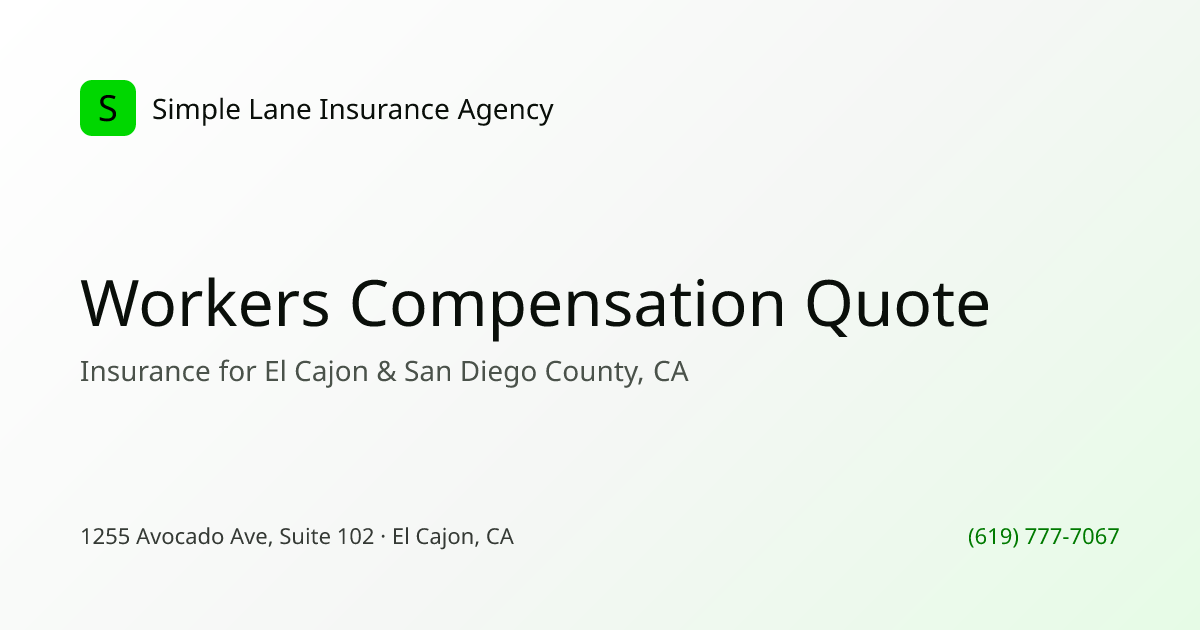 Workers Comp Insurance Quote San Diego, CA | Simple Lane